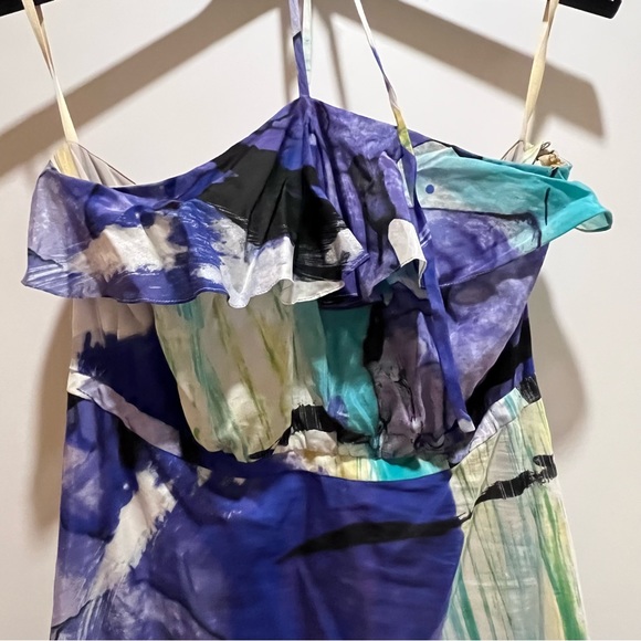 LEIFSDOTTIR ABSTRACT FLORAL PRINT STRAPLESS MIDI DRESS - Picture 6 of 16